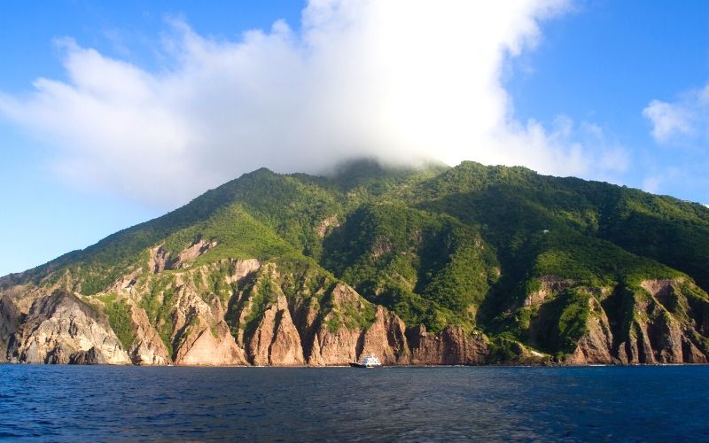saba volcanic island located in caribbean netherlands 