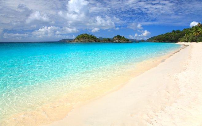 clear blue waters at trunk bay st. john us virgin islands